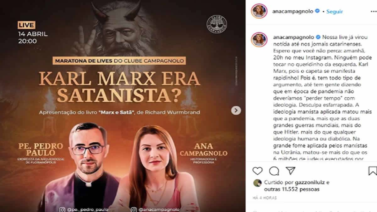 Ana Campagnolo Anuncia Live ‘Karl Marx Era Satanista