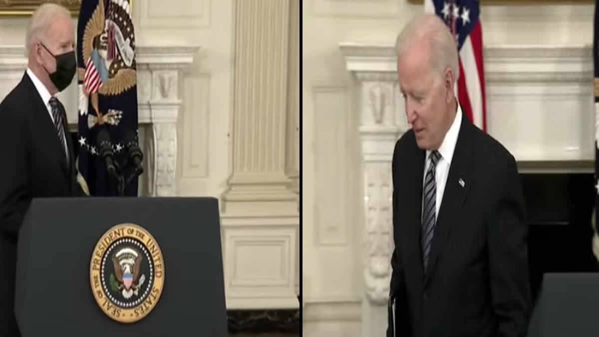 Joe Biden Esquece Sua Máscara Novamente Após Discurso Na Casa Branca