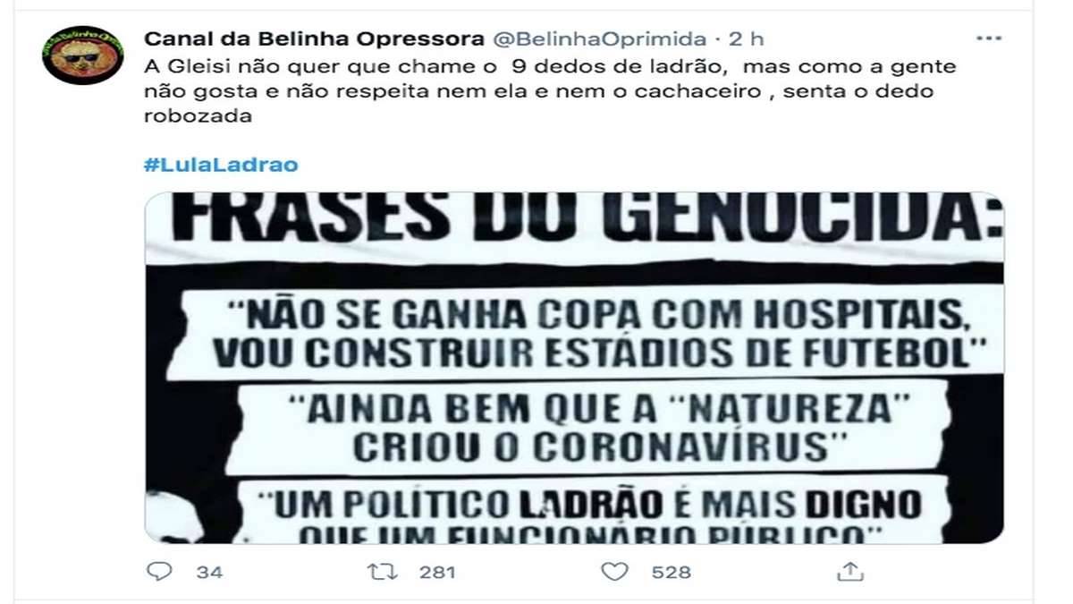 Após Ameaça Contra Amado Batista, LulaLadrao Fica Entre Destaques Do Twitter