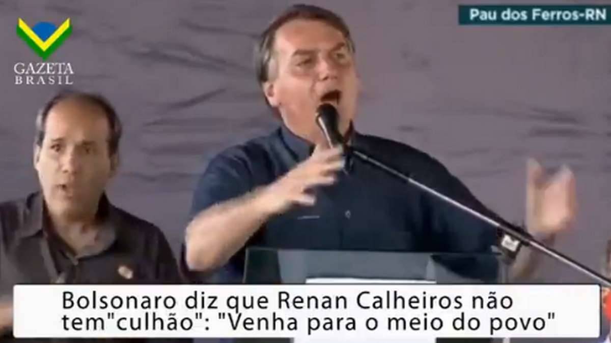 Bolsonaro Desafia Renan Calheiros A Ir Pro Meio’ Do Povo Não Tem Colhão