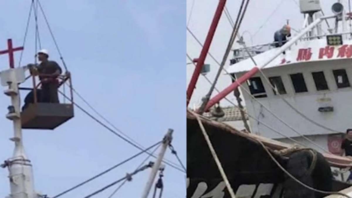 China Remove Cruzes Dos Barcos De Pescadores Cristãos