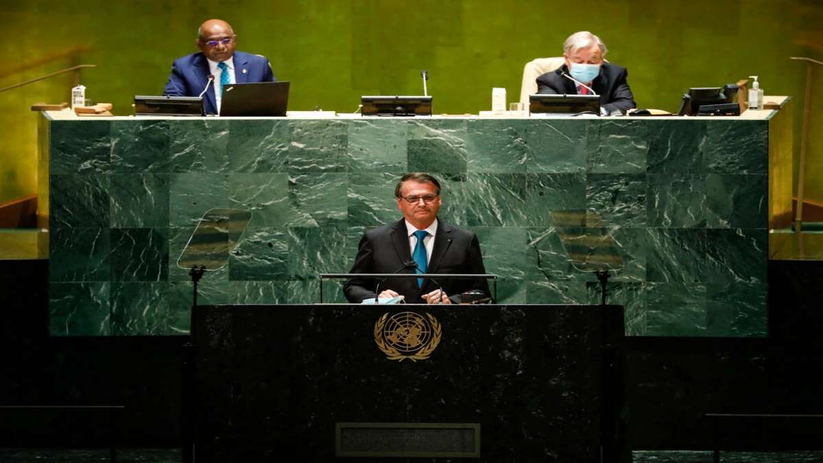 Presidente Jair Bolsonaro Durante Seu Discurso Na ONU