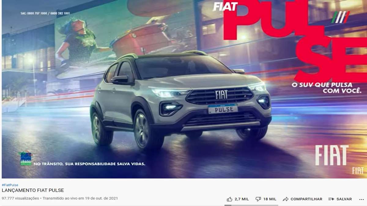 Lançamento Do Fiat Pulse Teve 18 Mil Deslikes