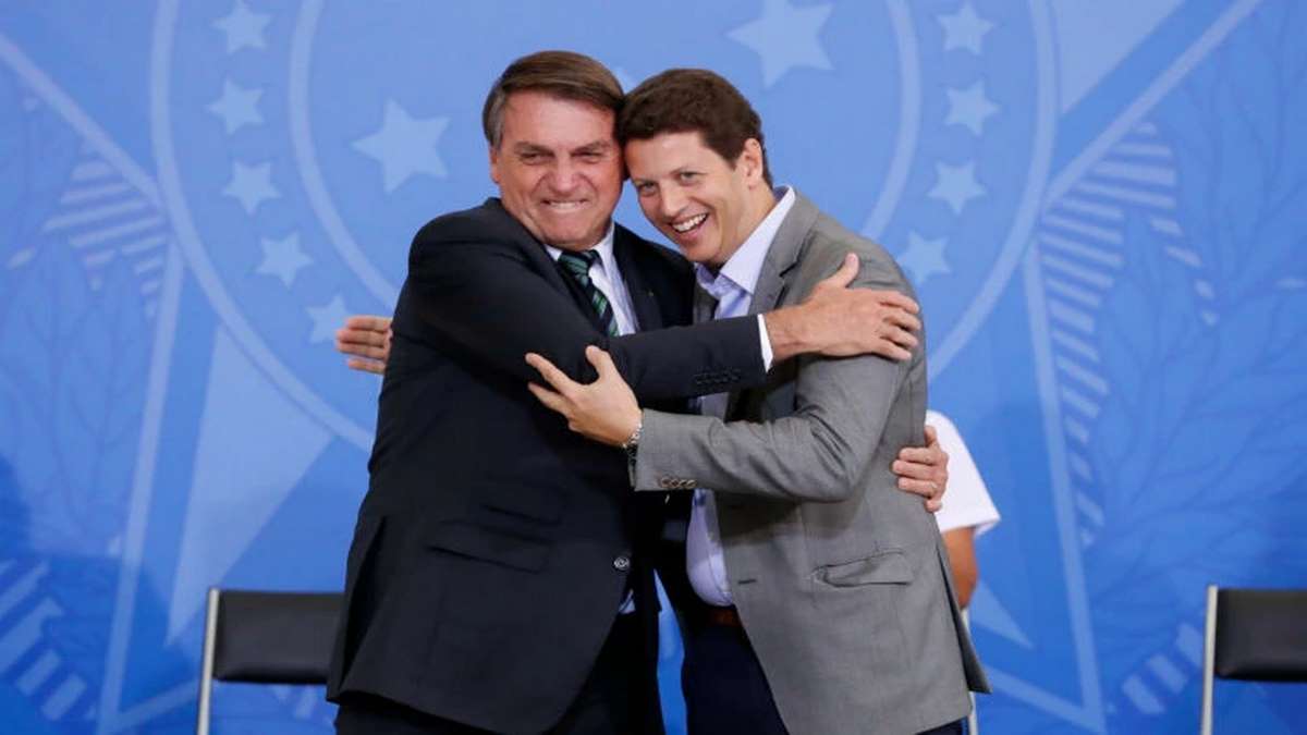 Presidente Jair Bolsonaro E O Ex Ministro Do Meio Ambiente Ricardo Salles