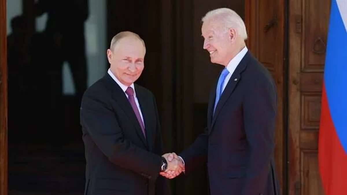 Presidentes Vladimir Putin E Joe Biden Em Genebra
