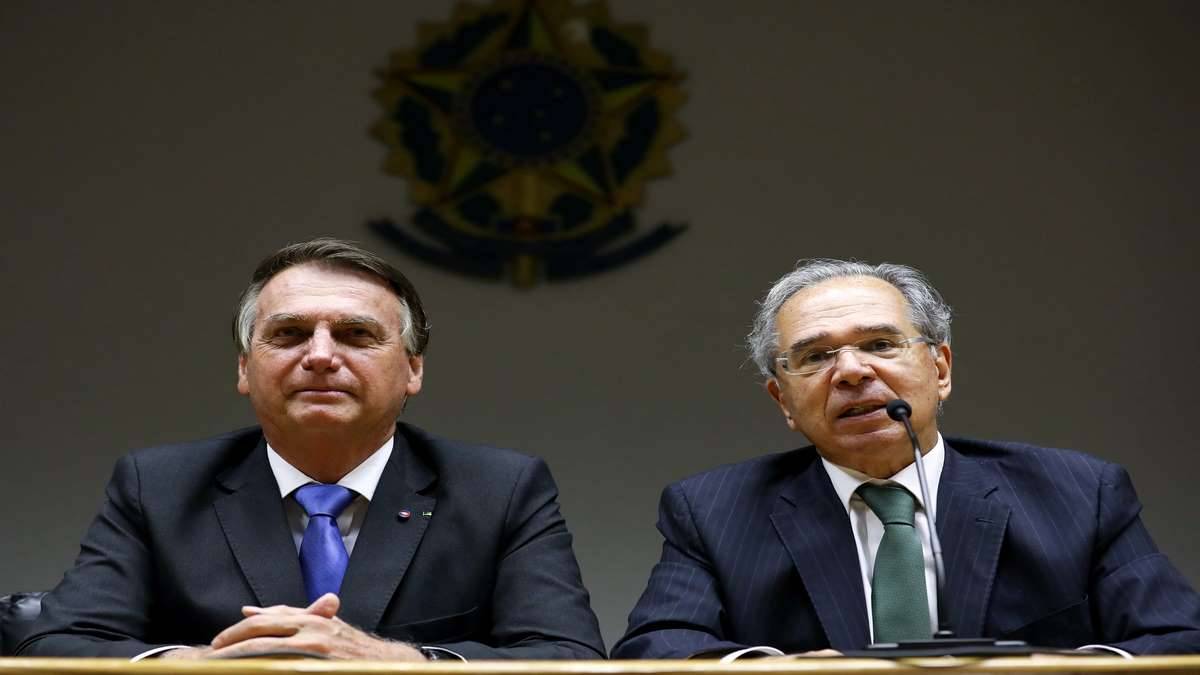Presidente Jair Bolsonaro Ao Lado Do Ministro Da Economia, Paulo Guedes Foto Clauber Cleber CaetanoPR