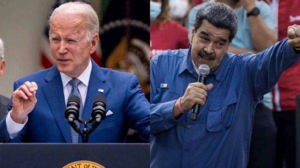 Presidente Dos EUA, Joe Biden E O Líder Venezuelano, Nicolás Maduro Fotos EFEEPASHAWN THEW E EFE Miguel Gutiérrez
