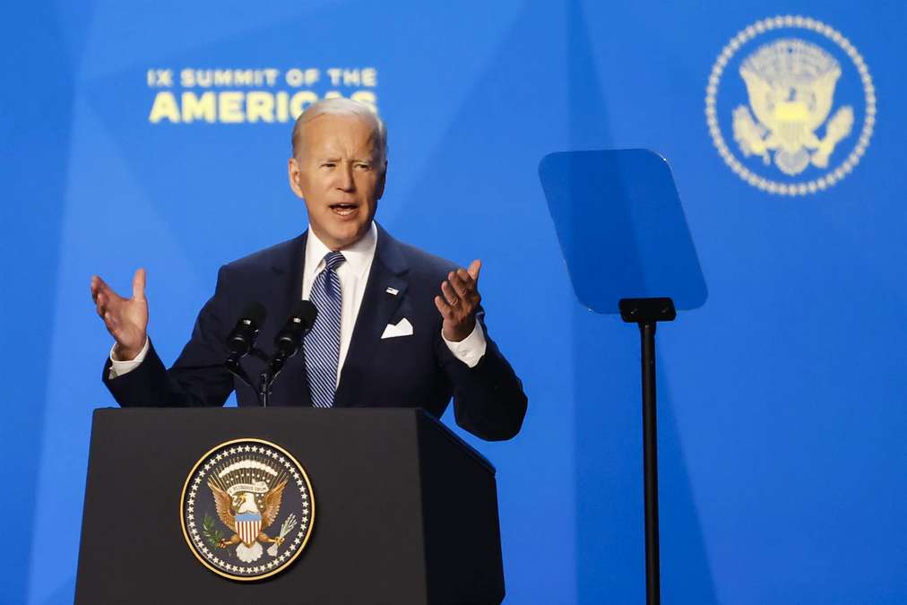 Joe Biden Durante A Abertura Da Cúpula Das Américas Foto EFEAlberto Valdés
