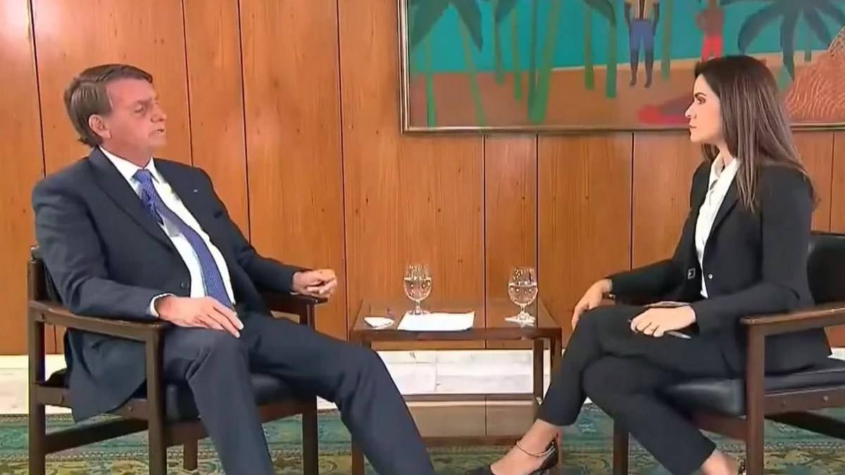 Presidente Jair Bolsonaro Durante Entrevista Ao SBT