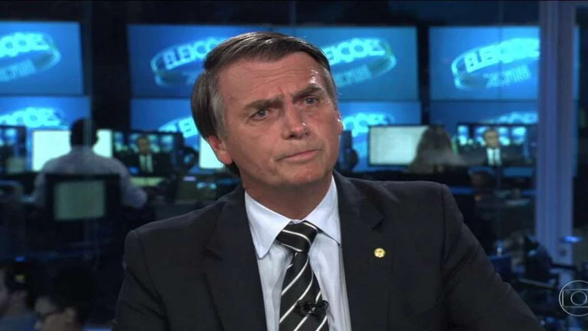 Presidente Jair Bolsonaro Na Sabatina Do Jornal Nacional Em 2018 Foto ReproduçãoTV Globo
