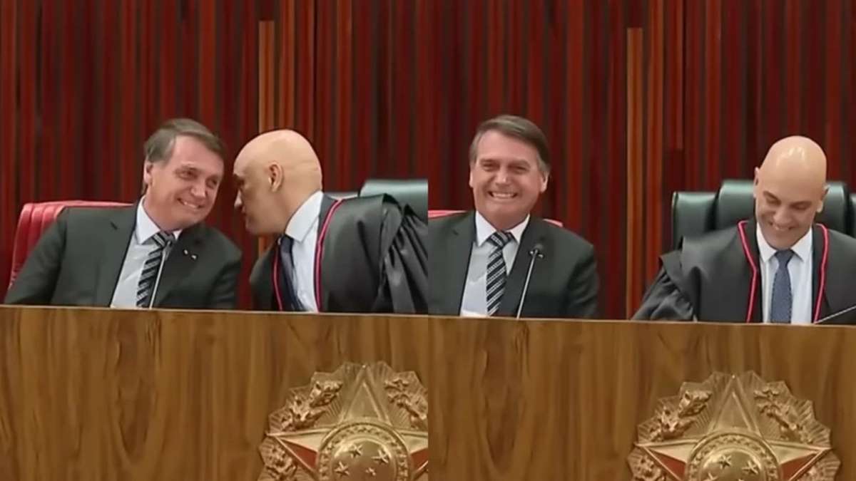 Bolsonaro E Moraes Cochicharam E Sorriram Foto ReproduçãoTV Justiça