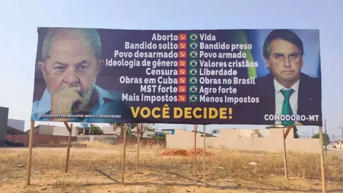 Outdoor Associa Lula À Crimanlidade E Aborto Foto ReproduçãoTRE