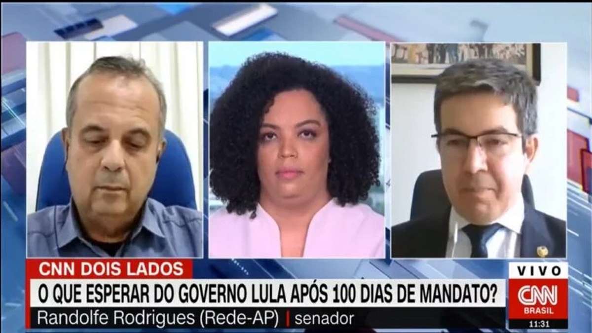 Os Senadores Rogério Marinho (à Esq.) E Randolfe Rodrigues (à Dir.), Durante O Programa CNN Dois Lados