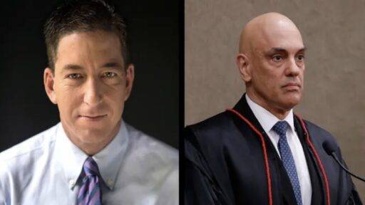 À esquerda, o jornalista Glenn Greenwald; à direita, o ministro do STF Alexandre de Moraes | Foto: Reprodução/Wikimedia Commons