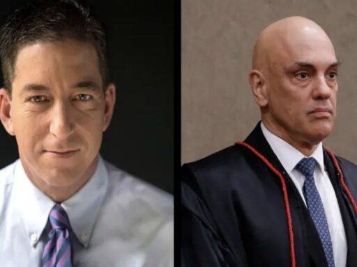 À esquerda, o jornalista Glenn Greenwald; à direita, o ministro do STF Alexandre de Moraes | Foto: Reprodução/Wikimedia Commons