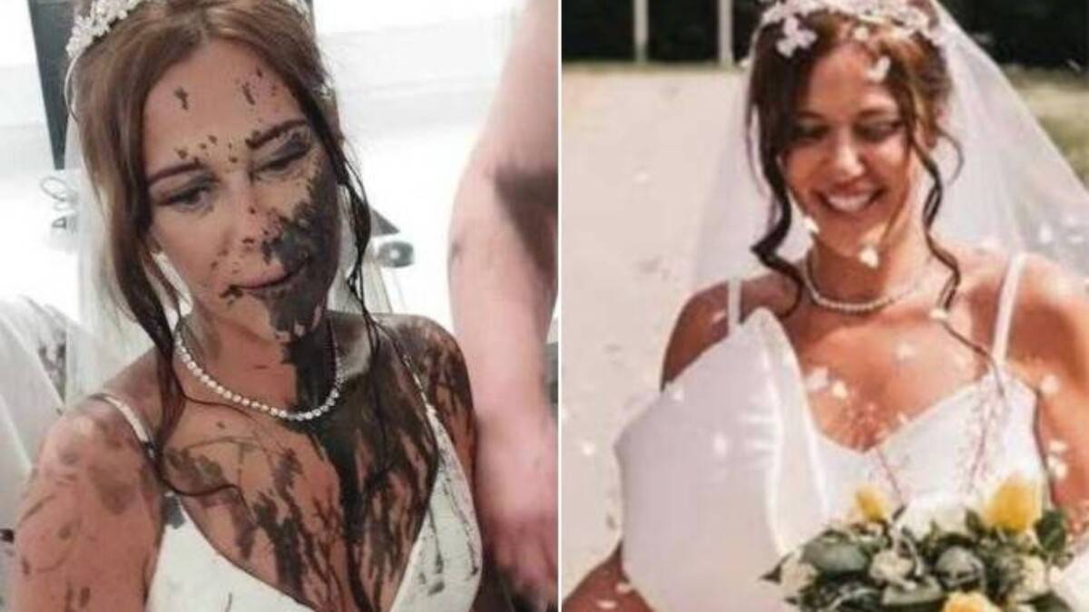 Cunhada invade casamento e joga tinta preta no vestido da noiva após conflito familiar