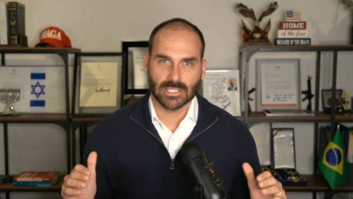 Ex-deputado Eduardo Bolsonaro rebate decisão de Alexandre de Moraes sobre condenação por tuíte