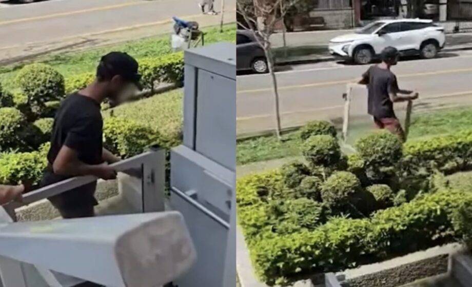 Homem É Flagrado Arrancando Estrutura De Elevador De Acessibilidade E Fugindo